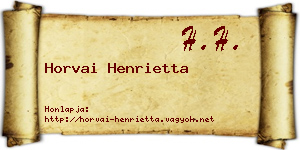 Horvai Henrietta névjegykártya